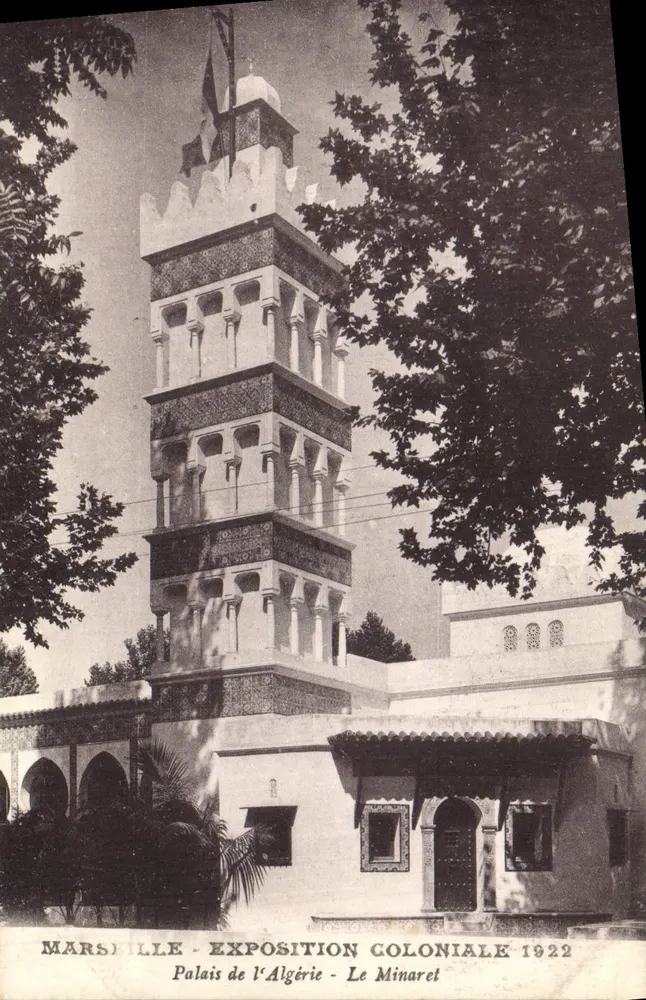 Marseille - Kolonialausstellung 1922 - Palast von Algerien - Der Minaret - Vorderseite