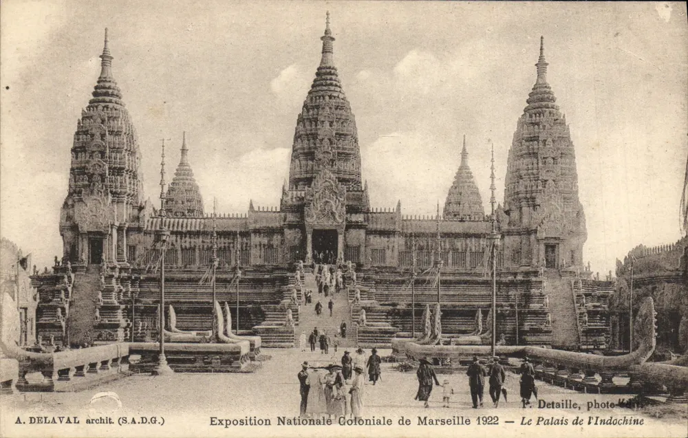 Palast der Indochine — Nationale Kolonialausstellung in Marseille 1922 — A. DelaVAL Architekt (S.A.D.G.) - Vorderseite
