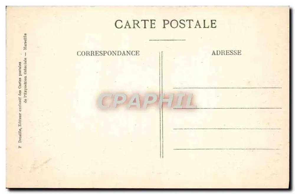 Palast von Tunesien — Nationale Kolonialausstellung von Marseille 1922 — P. Detaille, photo-Verlag - Rückseite