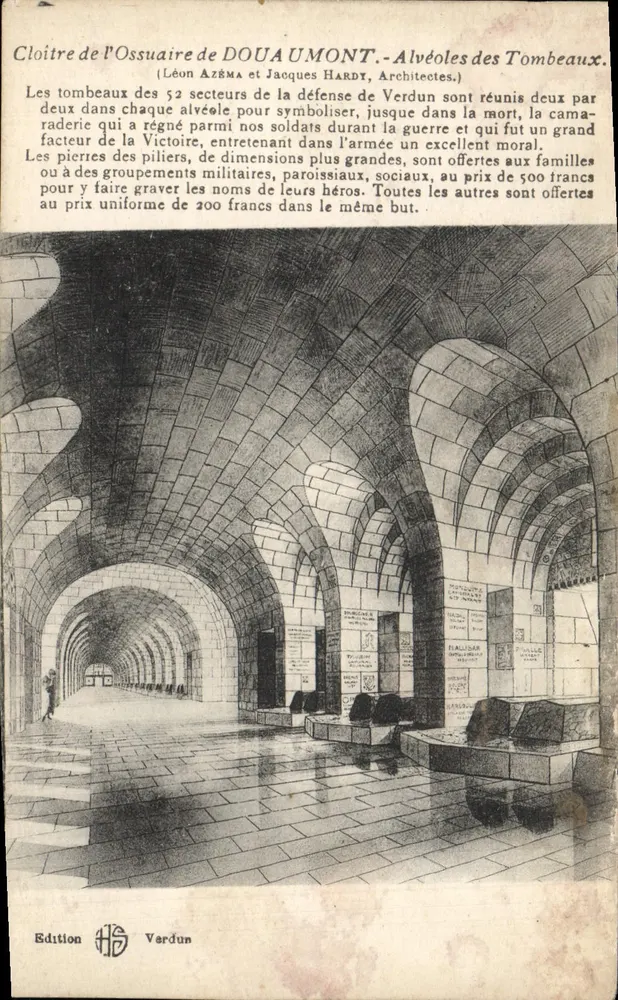 Kloster des Ossuariums von Douaumont — Zellen der Grabstätten — Edition Verdun - Vorderseite