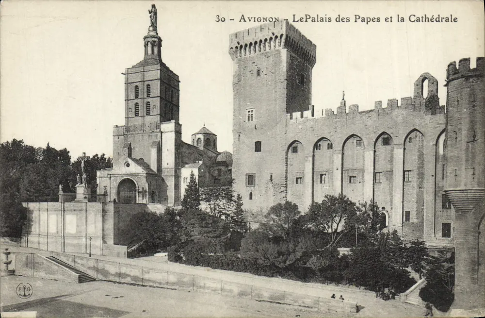 Avignon — Das Palast der Päpste und die Kathedrale — Verlag F.R.G., Nr. 30 - Vorderseite