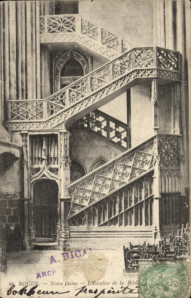 Rouen — Notre Dame — Die Treppe der Bibliothek — A. Bical - Vorderseite