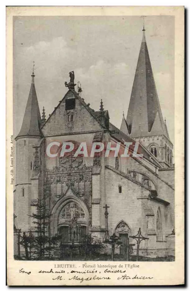 Lhuitre - Historisches Portrait Der Kirche - Imp. J.-Jab. Louis Barge, Arcis - Vorderseite