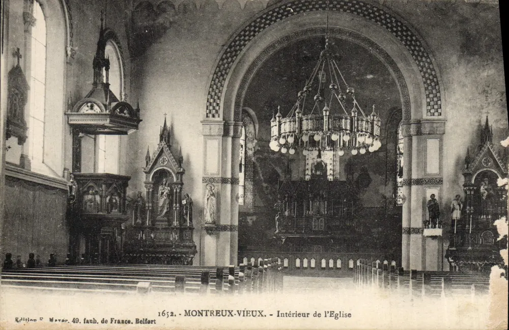 Montreux-Vieux - Innenansicht der Kirche — Edition D. Mevér, Nr. 49, Frankreich, Belfort - Vorderseite