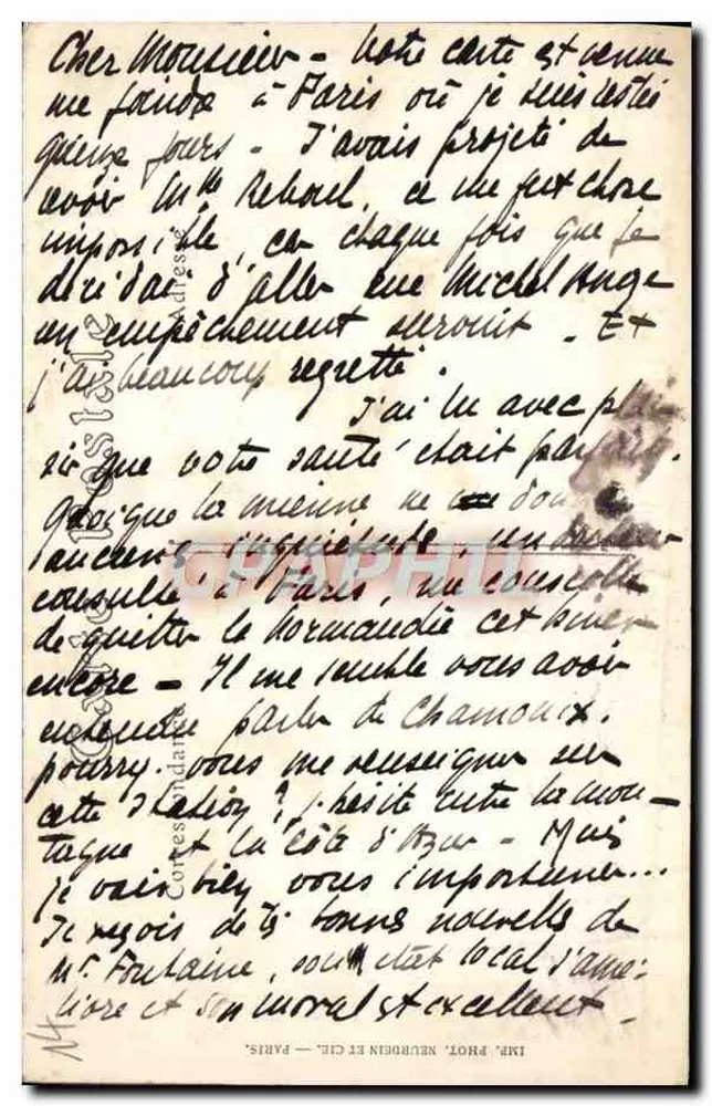 Caen — Kirche Saint Étienne, Abtei der Männer, Westfassade (12. Jahrhundert). ND. Fot. - Rückseite