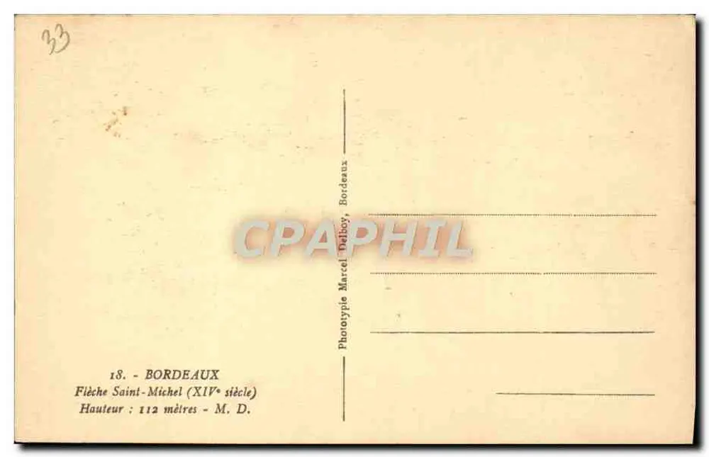 Flecha de São Miguel — Bordeaux — Fototipia Marcel Dalkey - Verso