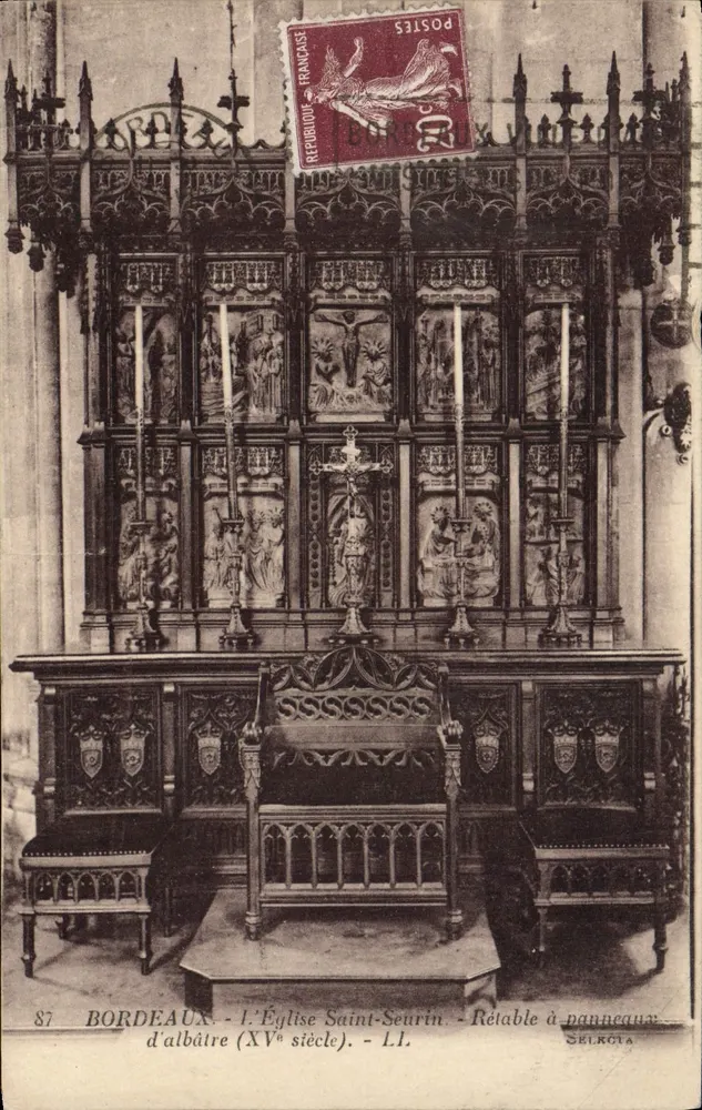 Bordeaux - Kirche Saint Seurin - Alabaster-Altar mit Paneelen (15. Jahrhundert) - LL - Vorderseite