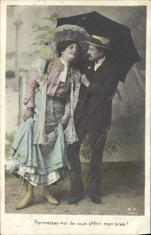 Paar in der Regen — M.F. Paris — Seriennummer nicht sichtbar - Vorderseite