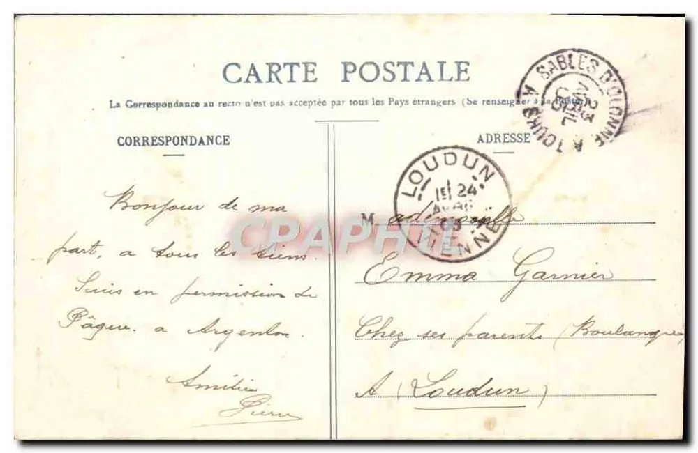 Frau mit blühendem Hut — In den Blumen — Prototyp A. Berseret & Cie, Nancy - Rückseite