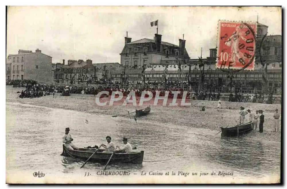 Cherbourg — Das Casino und der Strand an einem Regattatag — Verlag B.D. Nr. 33 - Vorderseite