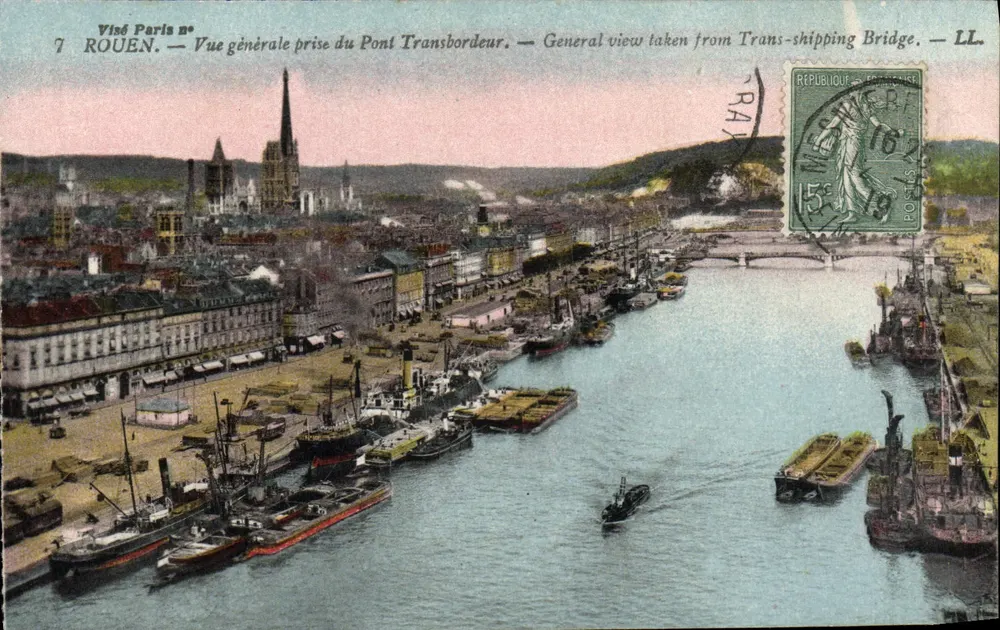 Rouen — Allgemeiner Blick vom Pont Transbordeur — Visé Paris n°7 — LL - Vorderseite