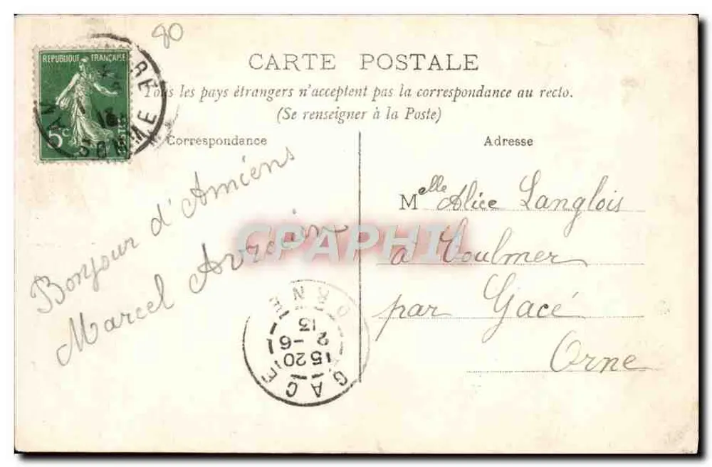 Amiens — Portal Central — Igreja de São Martinho, editor Clabeaut - Verso