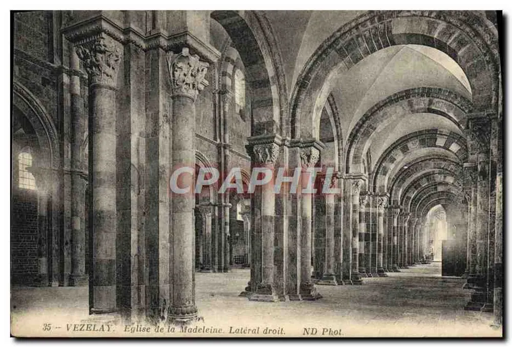 Vézelay — Kirche der Madeleine. Rechte Seite — ND Fotografie - Vorderseite