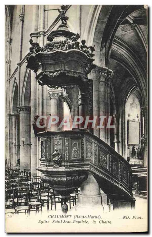 Chaumont (Haute-Marne). Kirche Saint-Jean-Baptiste, der Predigerstuhl. - Vorderseite