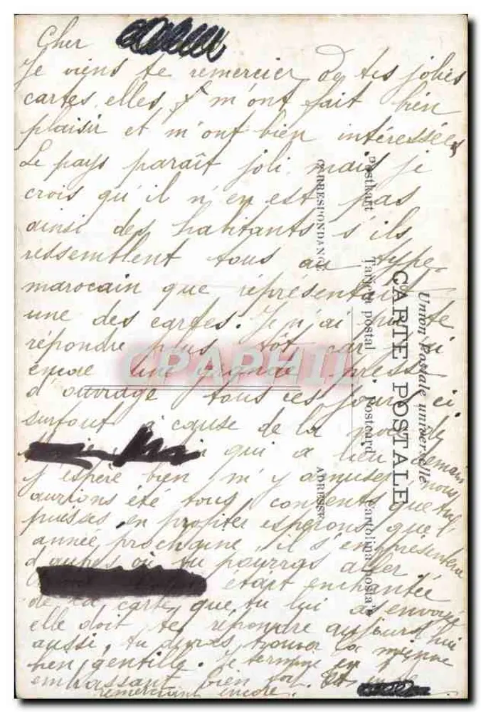Paar in der Wald — gedruckter und handschriftlicher Text — Verleger S.F. n°370 - Rückseite