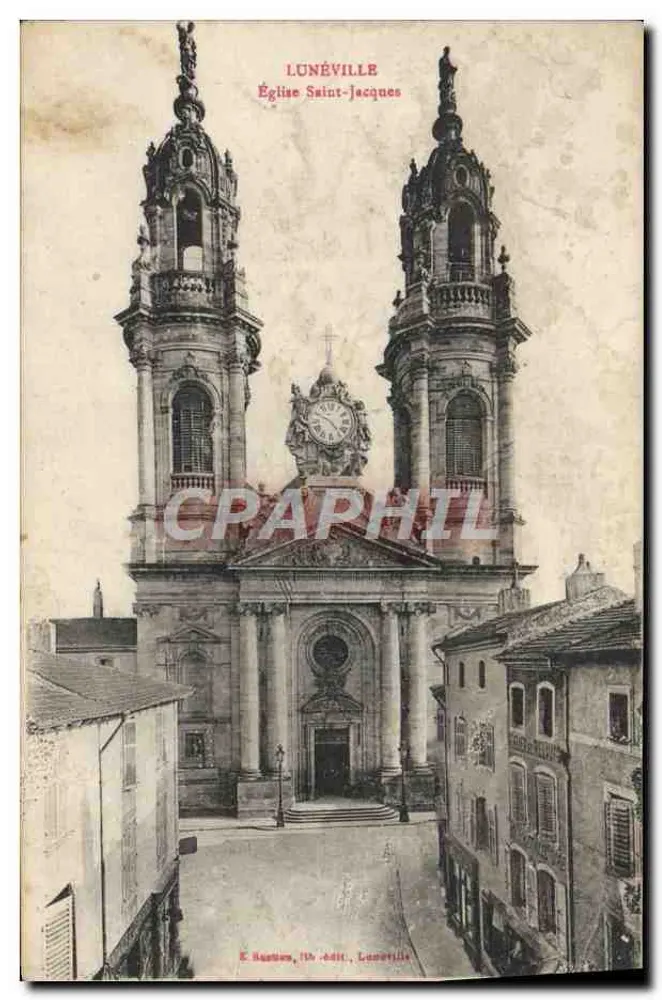 Lunéville — Igreja de São Jacinto — E. Hauteau, 15ª edição, Lunéville - Frente