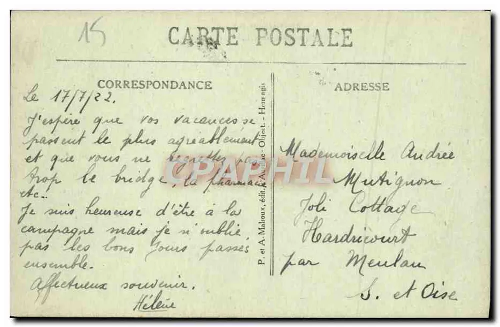 Chaudesaigues (Cantal) — Panorama — P. et A. Maliaux, editor - Verso
