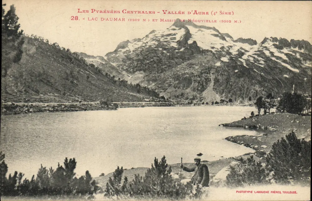 Lago de Aumar e Massif de Néouvielle — As Pirineus Centrais — Valei de Aure (4ª Série) — Fototipia Labouche Frères, Toulouse - Frente