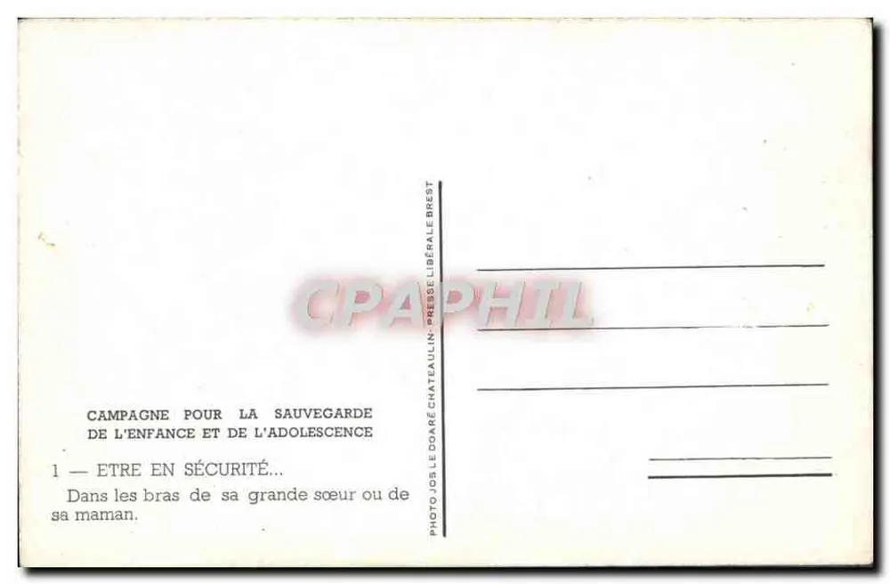 Infância e adolescência — Campanha para a salvaguarda — Editor: Presses Libérales Brest - Verso