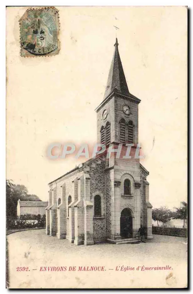 Kirche von Émerainville — Umgebung von Malnoue — Verlag Frédy von Châtreux-Thierry, n° 2592 - Vorderseite