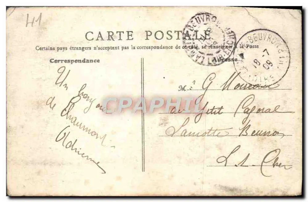 Chaumont-sur-Tharonne — Schloss Villebourgeois — B. F., Paris - Rückseite