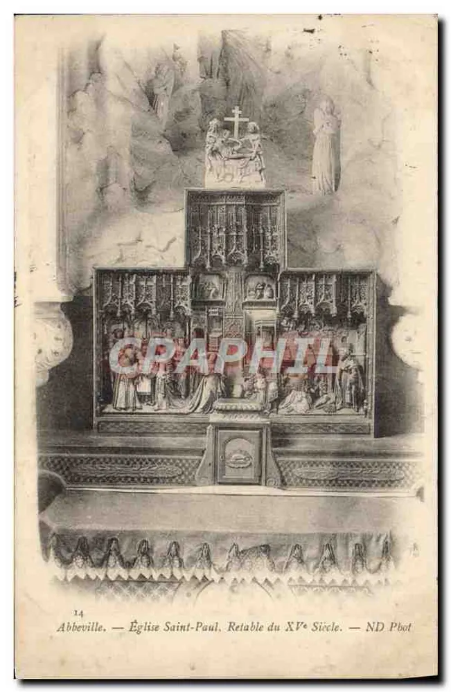 Abbeville — Igreja de São Paulo, Retábulo do Século XV — ND Phot - Frente
