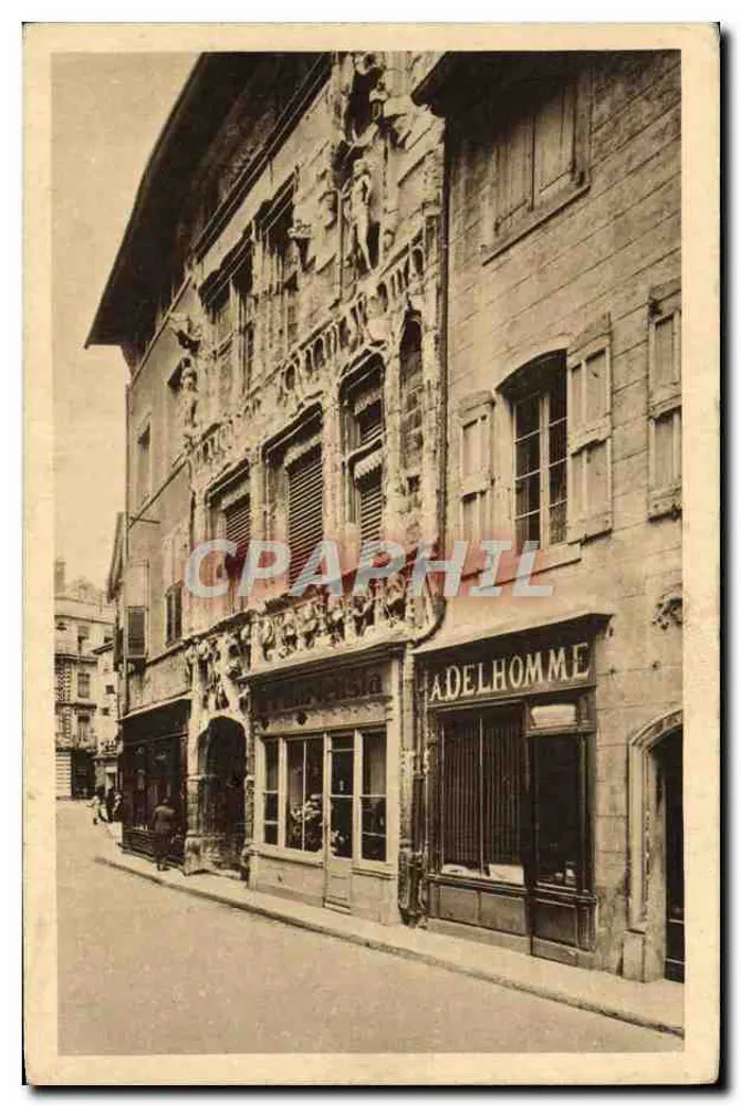 Valence-sur-Rhône — Haus der Köpfe (1532), Renaissance-Stil — In Frankreich gedruckt - Vorderseite