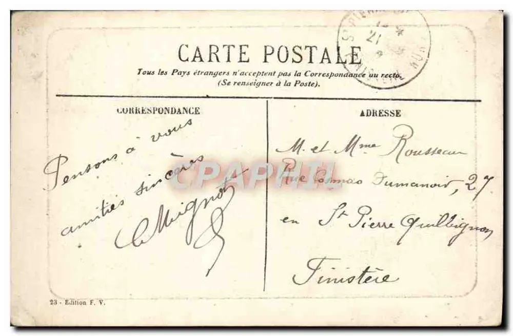 Vista Aérea — Louvigny — Edição F. V. n°23 - Verso