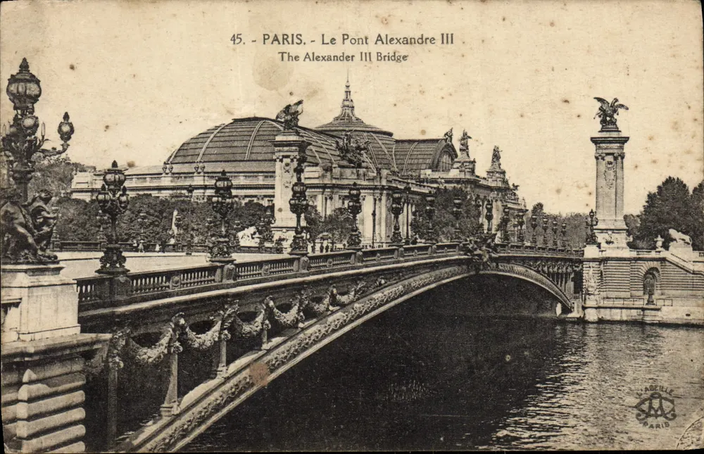 Paris - O Ponte Alexandre III — visão do Palácio de Chaillot — editor L'Anceille, Paris, n°45 - Frente