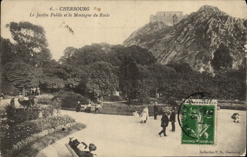 Cherbourg — Der Öffentliche Garten und die Montagne du Roule — Sammlung P. B., Cherbourg - Vorderseite
