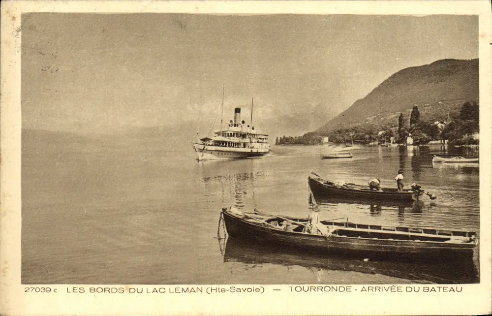 Die Ufer des Sees Léman (Haute-Savoie) — Tourronde - Ankunft des Bootes - Vorderseite
