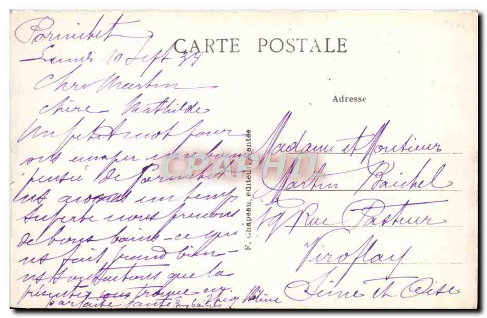 Pornichet (Loire-Inf.) — Praia e Costa de Bonne Source — F. Chapeau, n°36 - Verso