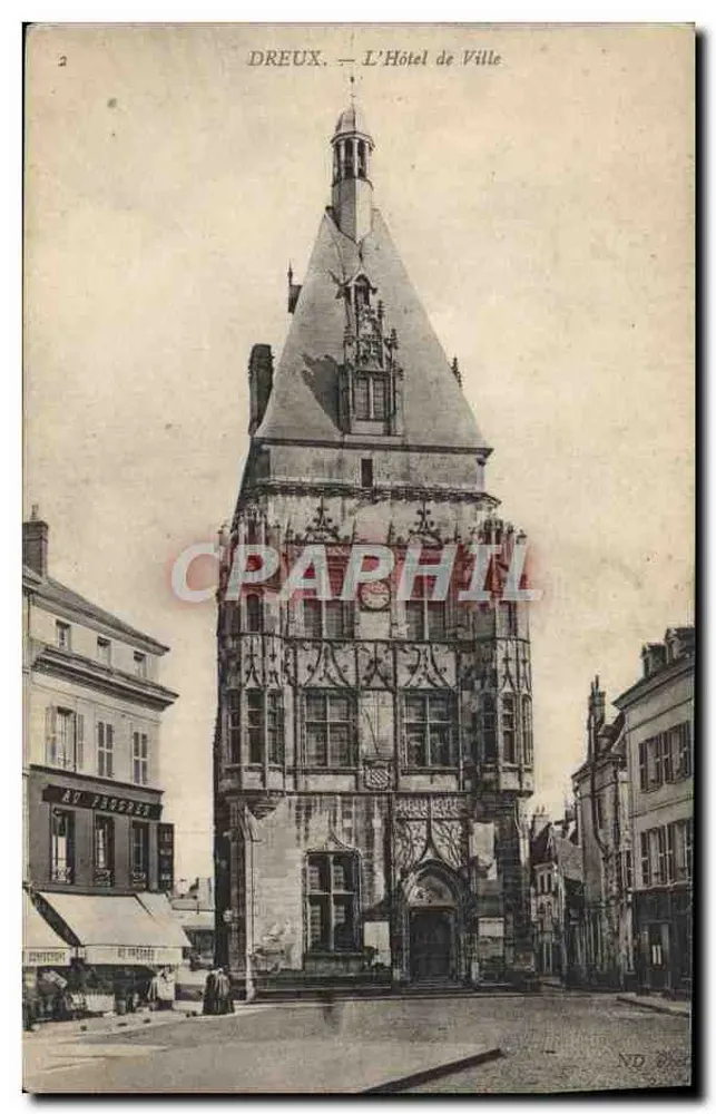 Dreux — O Hotel de Ville — Editor AV. PAGÈRES - Frente