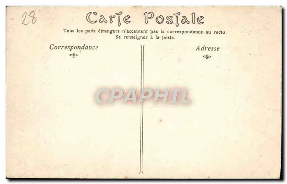 Dreux — O Hotel de Ville — Editor AV. PAGÈRES - Verso
