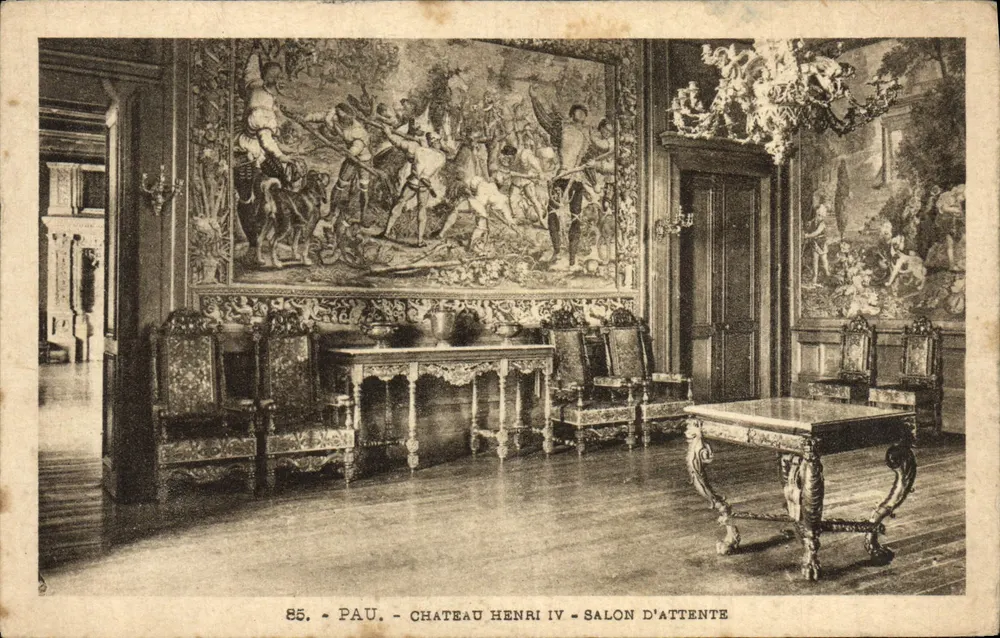 Pau - Schloss Henri IV - Wartezimmer — Heliogravure Lapouche, Toulouse, Nr. 85 - Vorderseite