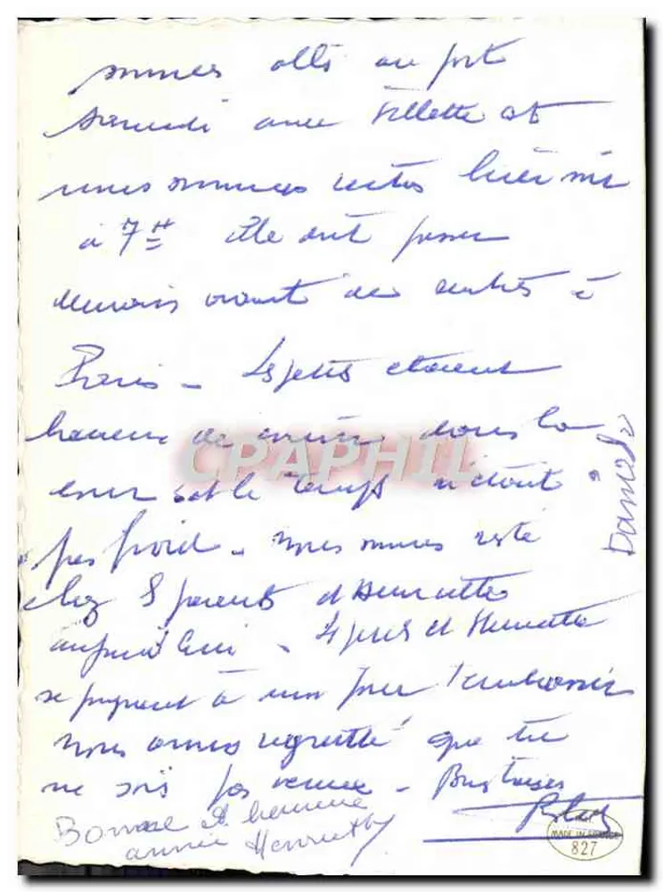 अच्छा आ खुश वर्ष — फूलों के डिज़ाइन आ शीतकालीन पैनोरमा — पोस्टकार्ड - पीछे