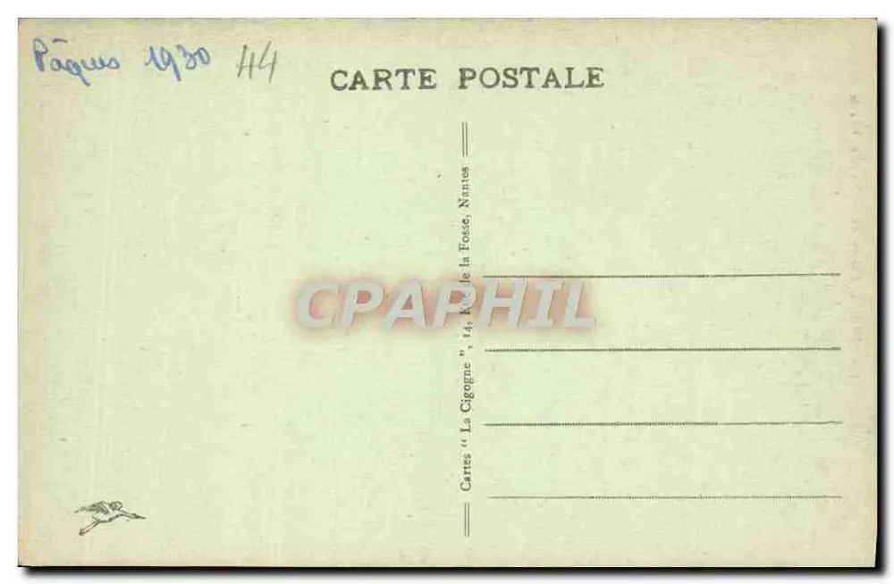 NANTES - Casa do século XVI, Rue de Verdun — editor La Cigogne, n° 123 - Verso