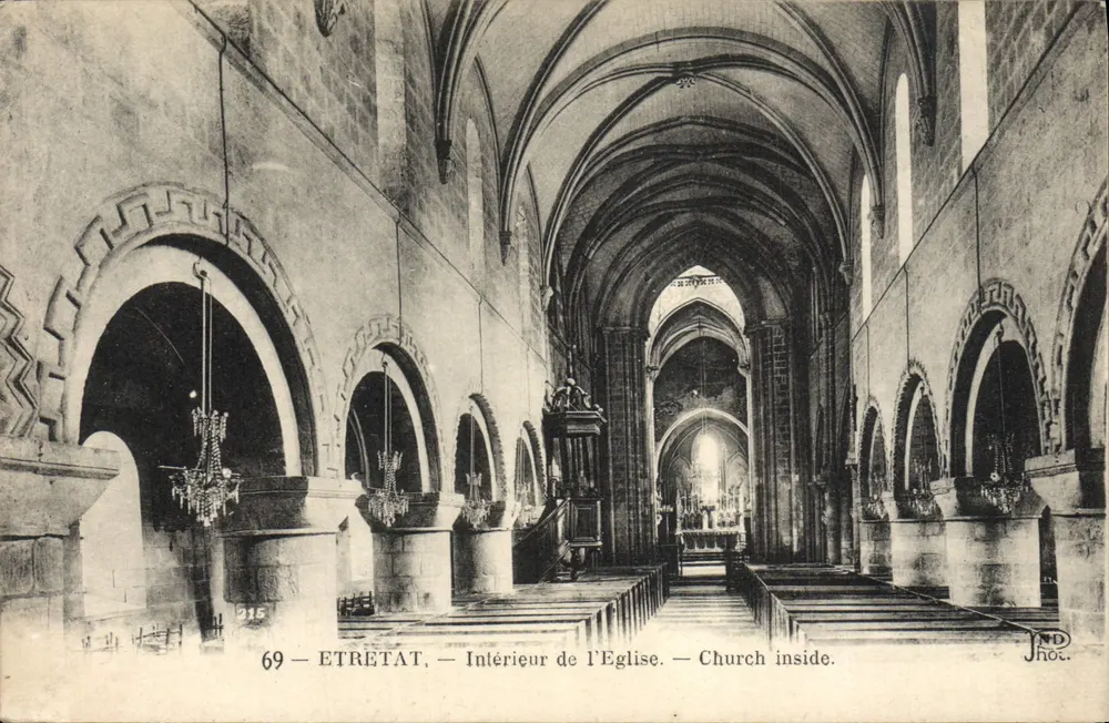 Etretat — Innenansicht der Kirche — JND - Vorderseite