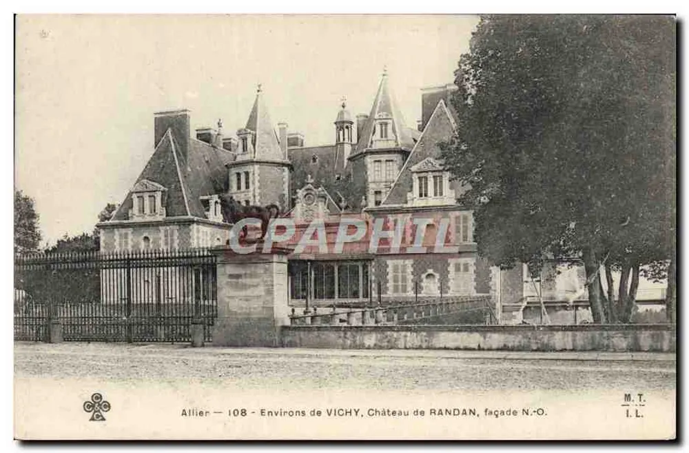Arredores de Vichy - Castelo de Randan, fachada Noroeste - Frente