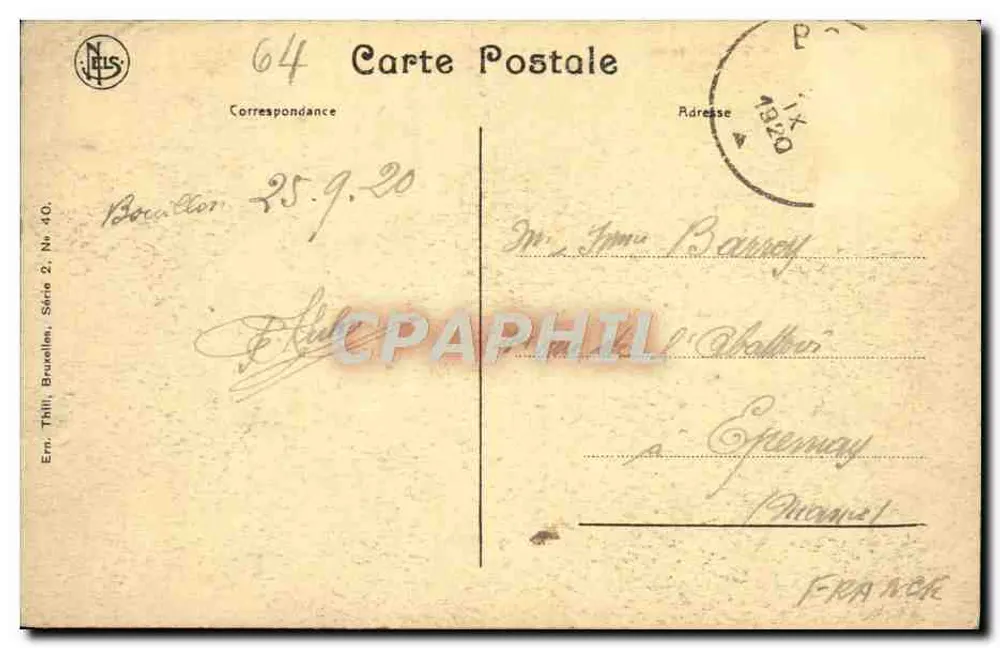 Bouillon — Panorama aus der alten Sedanstraße — Verlag Nels, Serie 2, Nr. 40 - Rückseite