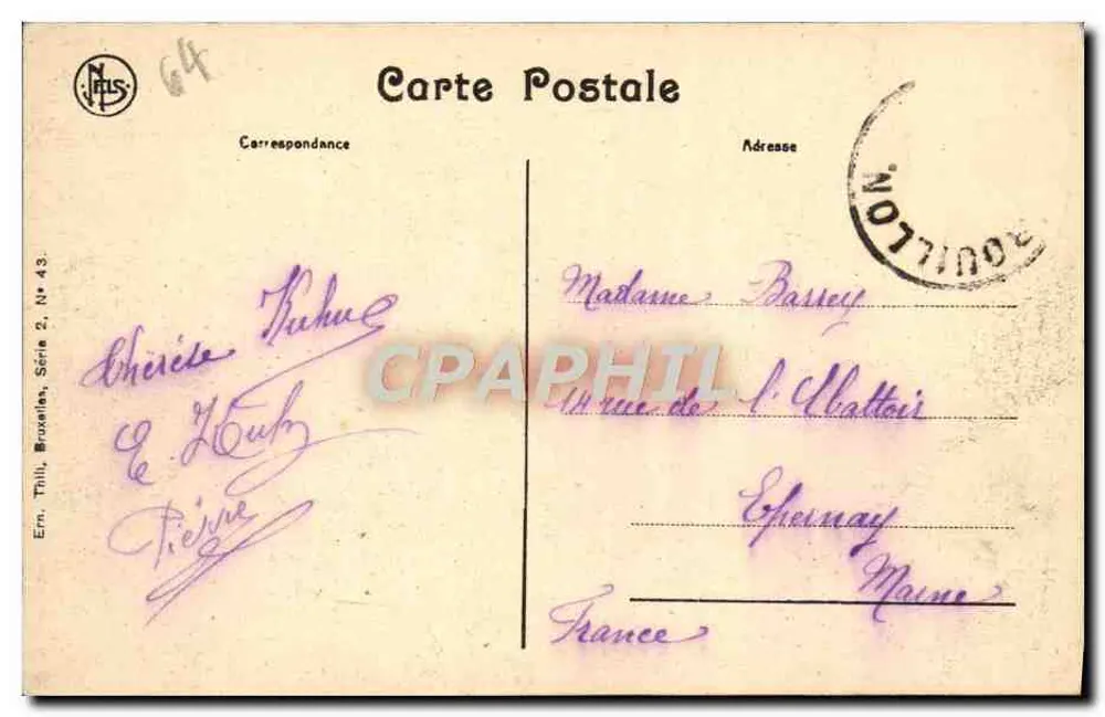 Bouillon — Die Semois und Straßen Frankreichs — N. Laus, Serie 64 - Rückseite