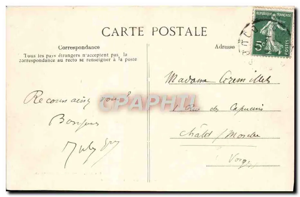 Fonte do Lison — cascata — Cliché Ch. Simon, editor, Maiche-Ornans, n° L. 6 - Verso
