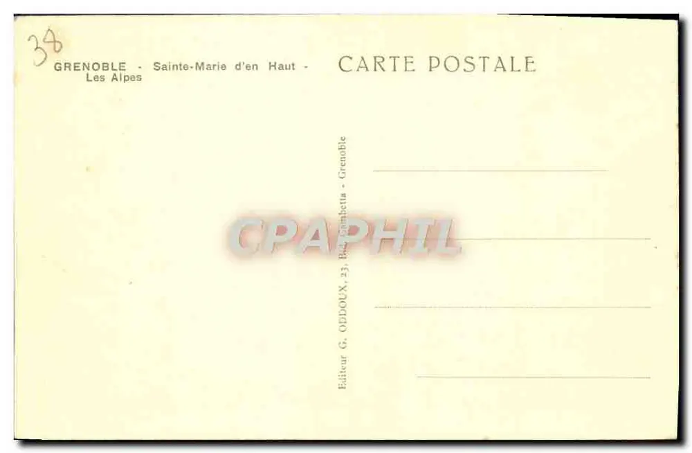 Grenoble - Sainte-Marie d'en Haut - Die Alpen — Verlag G. Oddoux, Grenoble - Rückseite