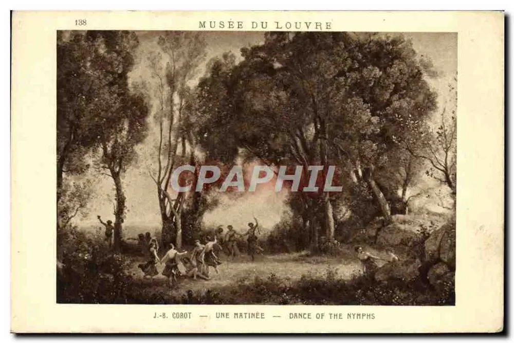 Museu do Louvre — J.-B. Corot — Uma Matinée — Dança das Ninfas — n° 138 - Frente