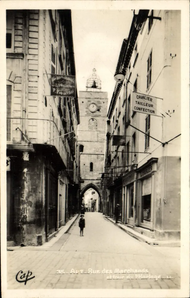 Apt - Straße der Händler und Uhrturm — Cap, Nr. 35 - Vorderseite
