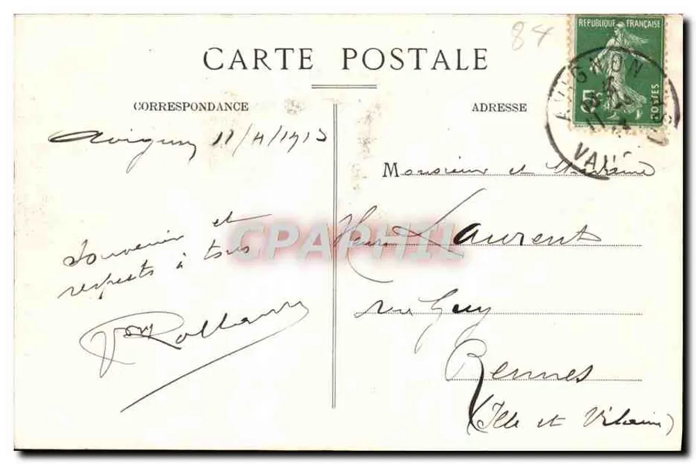 Avignon — Ponte São Bénézet — Edição Félix Jean, Avignon - Verso