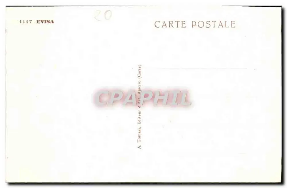 अल्पीय गांव — पैनोरमिक दृश्य चर्च और पर्वत के साथ — A. Tomasi, Ajaccio (कॉर्सिका) - पीछे