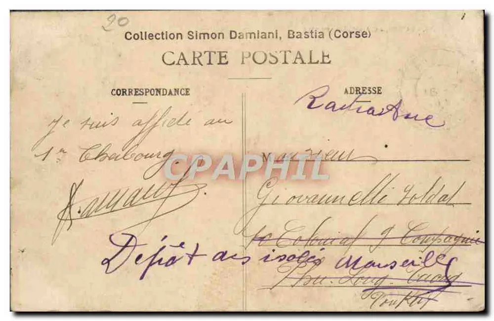 Calanches de PIANA — Córsega — editor Bastia, n° 430 - Verso