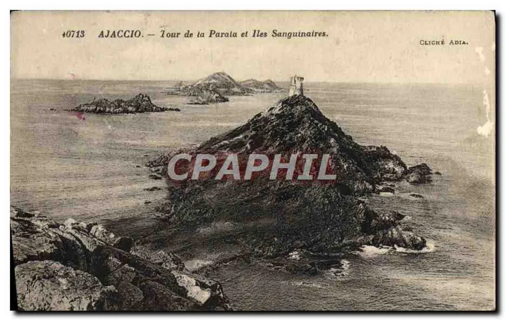Ajaccio — Tour de la Parata und Îles Sanguinaires — Cliché Adia, Nr. 40713 - Vorderseite