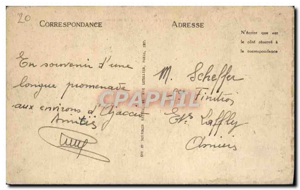 Ajaccio — Tour de la Parata und Îles Sanguinaires — Cliché Adia, Nr. 40713 - Rückseite